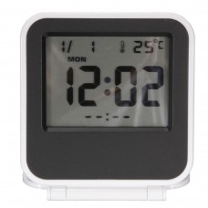 Foldable Lcd Digital Travel Desktop Alarm Clock Snooze Date Thermometer   